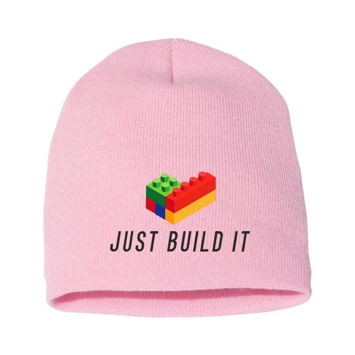 Just Build It Blocks Bricks Building Blocks Toy Short Acrylic Beanie