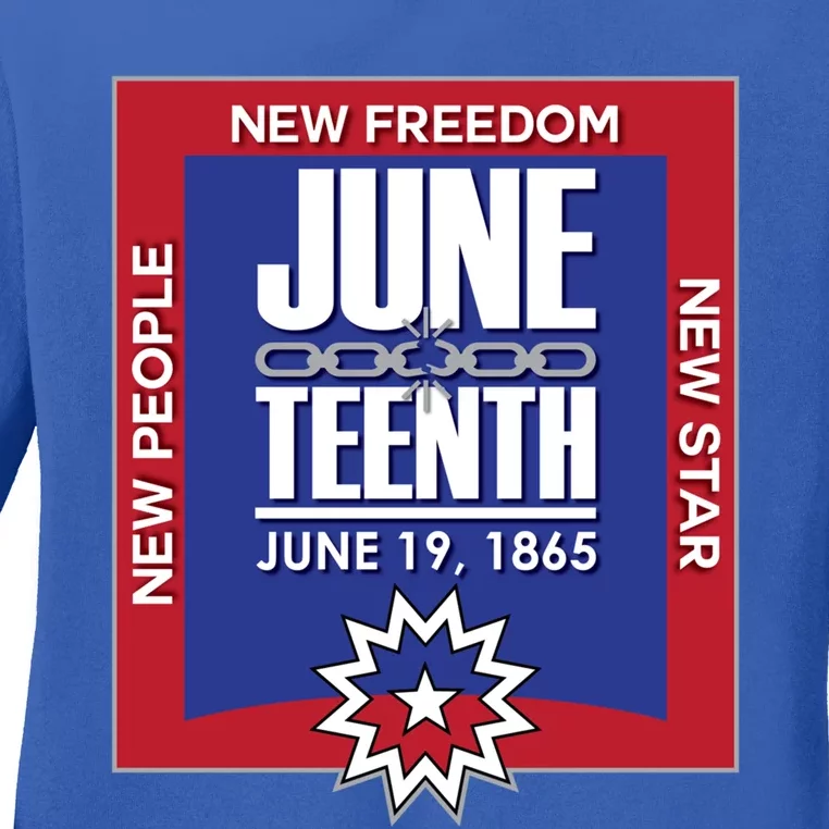 Juneteenth Black Independence Day June 19 1865 Freedom Gift Ladies Long Sleeve Shirt