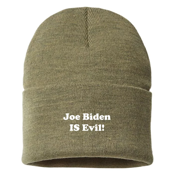 Joe Biden Is Evil Sustainable Knit Beanie