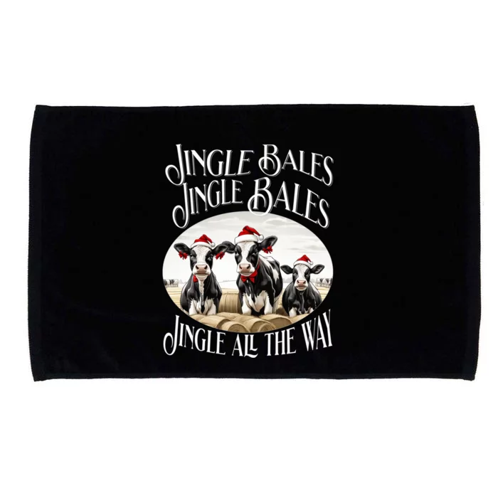 Jingle Bales Jingle Bales Jingle All The Way Christmas Cow Great Gift Microfiber Hand Towel