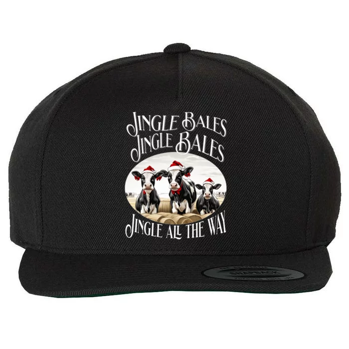 Jingle Bales Jingle Bales Jingle All The Way Christmas Cow Great Gift Wool Snapback Cap