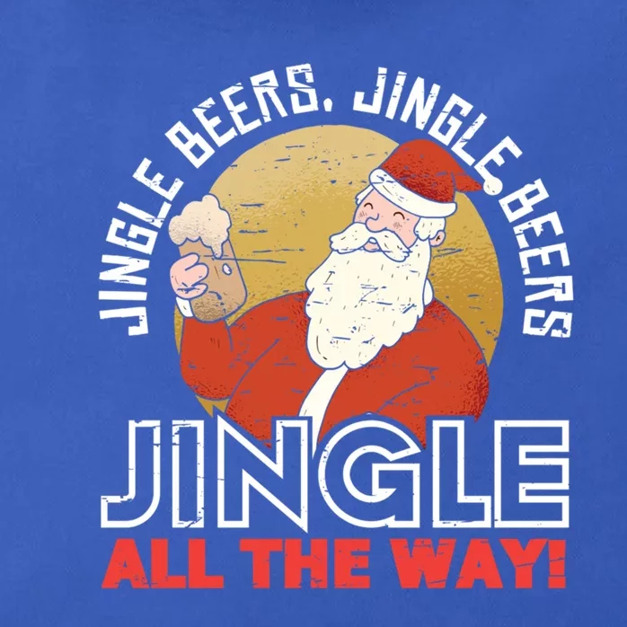 Jingle Beers Jingle All The Way Christmas Alcohol Gift Zip Tote Bag