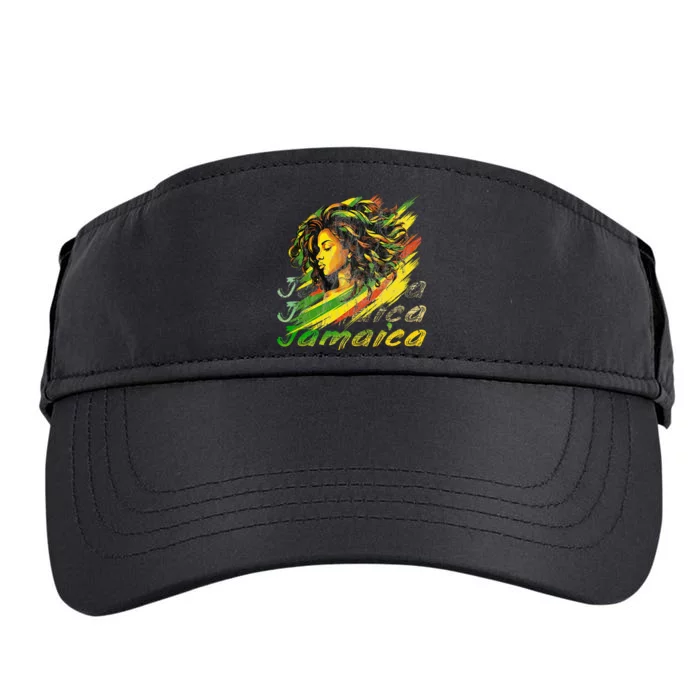 Jamaican Black Jamaica Flag Hair Women Adult Drive Performance Visor