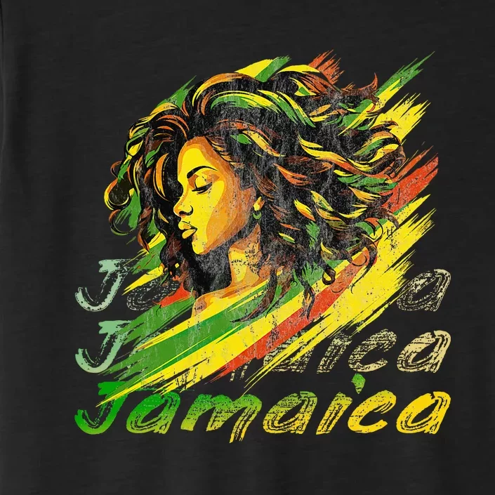 Jamaican Black Jamaica Flag Hair Women ChromaSoft Performance T-Shirt