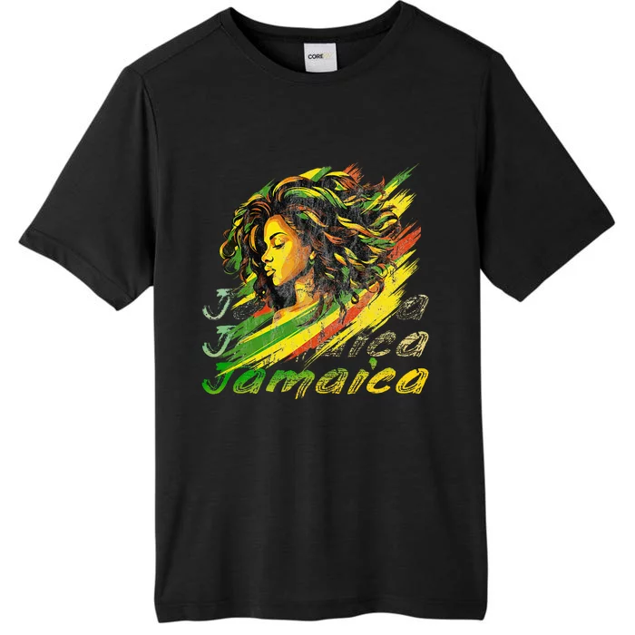 Jamaican Black Jamaica Flag Hair Women ChromaSoft Performance T-Shirt