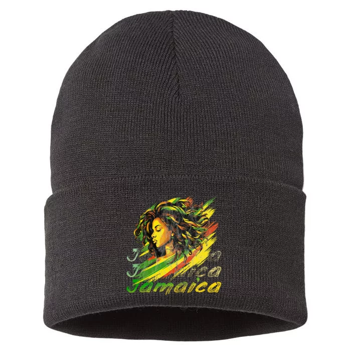 Jamaican Black Jamaica Flag Hair Women Sustainable Knit Beanie