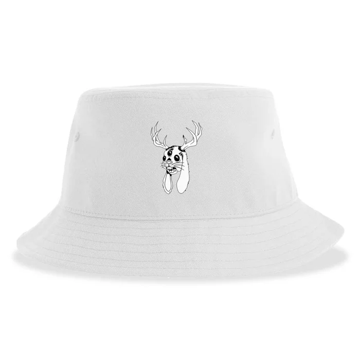 Jackalope Blackwork Sustainable Bucket Hat