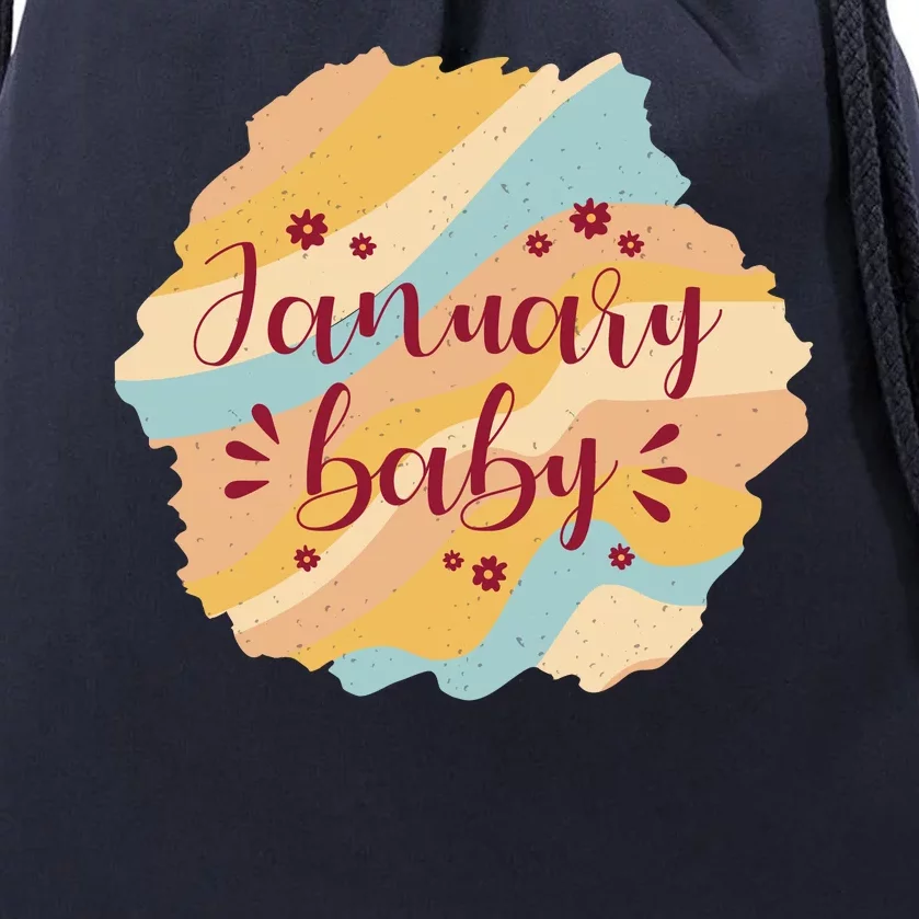 January Baby Drawstring Bag