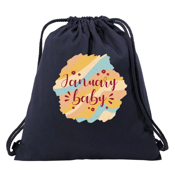 January Baby Drawstring Bag