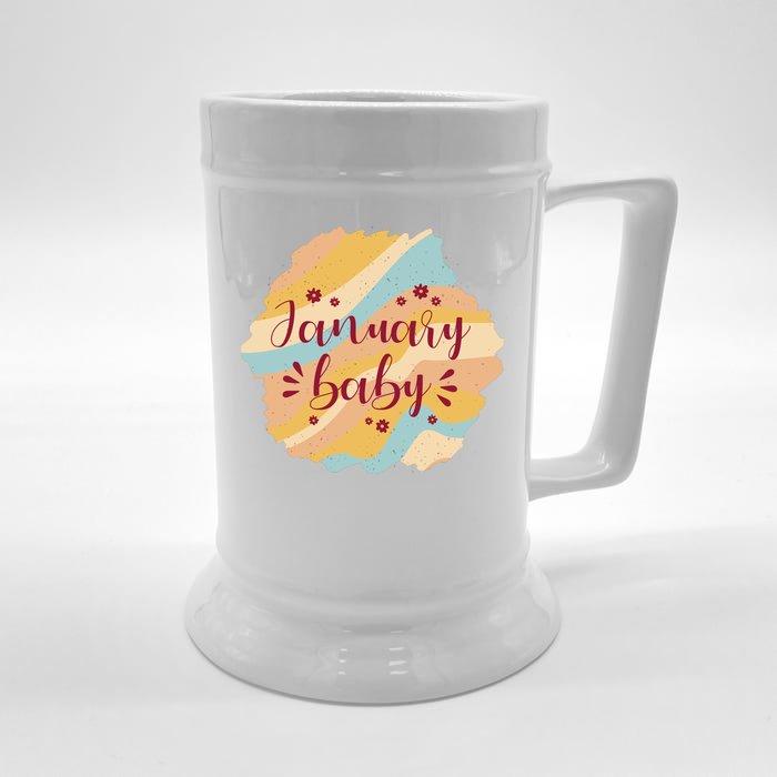 January Baby Front & Back Beer Stein