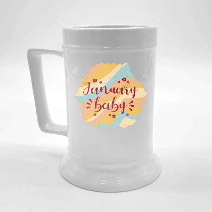 January Baby Front & Back Beer Stein