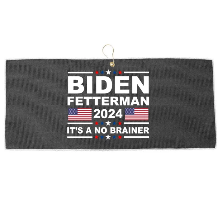 Joe Biden John Fetterman 2024 It's A No Brainer Funny Large Microfiber Waffle Golf Towel