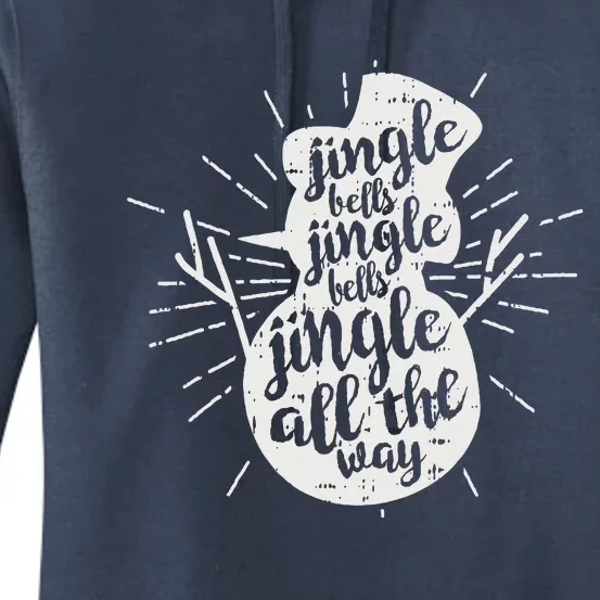 Jingle Bells Jingle Bells Christmas Pajama Cute Xmas Snowman Women's Pullover Hoodie