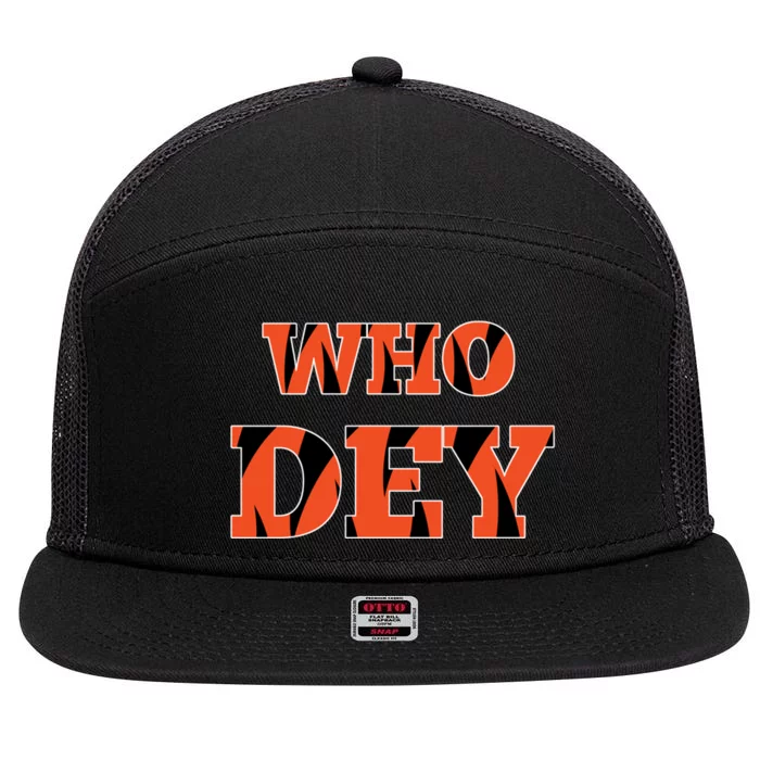 Who Dey 7 Panel Mesh Trucker Snapback Hat