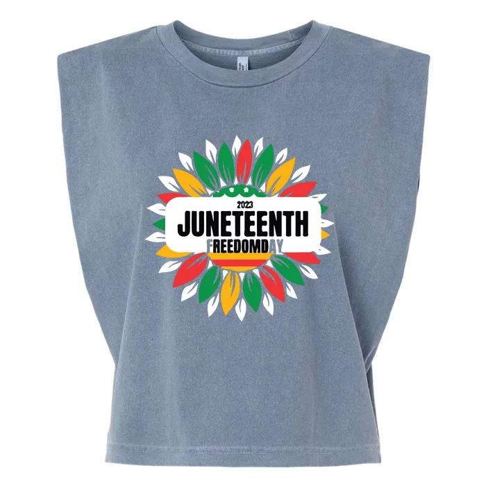 Juneteenth Black Garment-Dyed Women's Muscle Tee