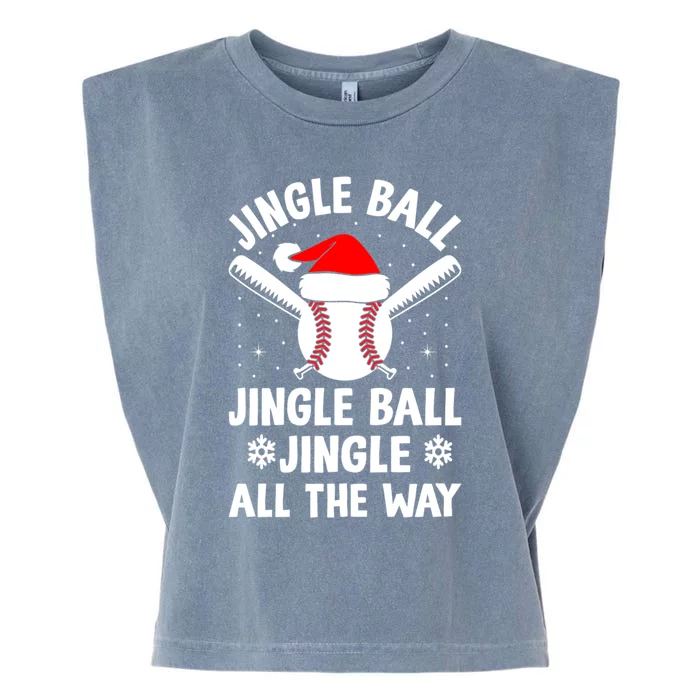 Jingle Ball Jingle Ball Jingle All The Way Xmas Baseball Fan Gift Garment-Dyed Women's Muscle Tee