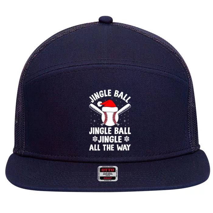 Jingle Ball Jingle Ball Jingle All The Way Xmas Baseball Fan Gift 7 Panel Mesh Trucker Snapback Hat