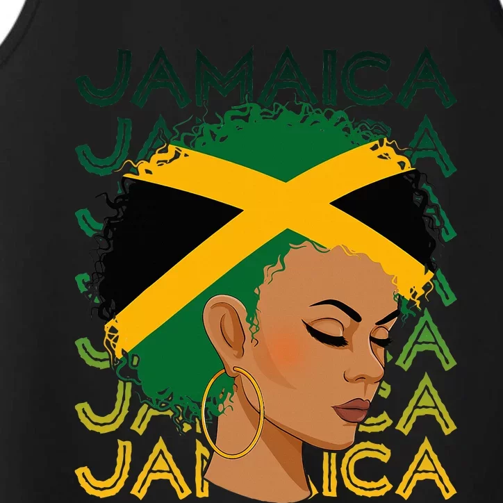 Jamaican Black Jamaica Flag Hair Performance Tank