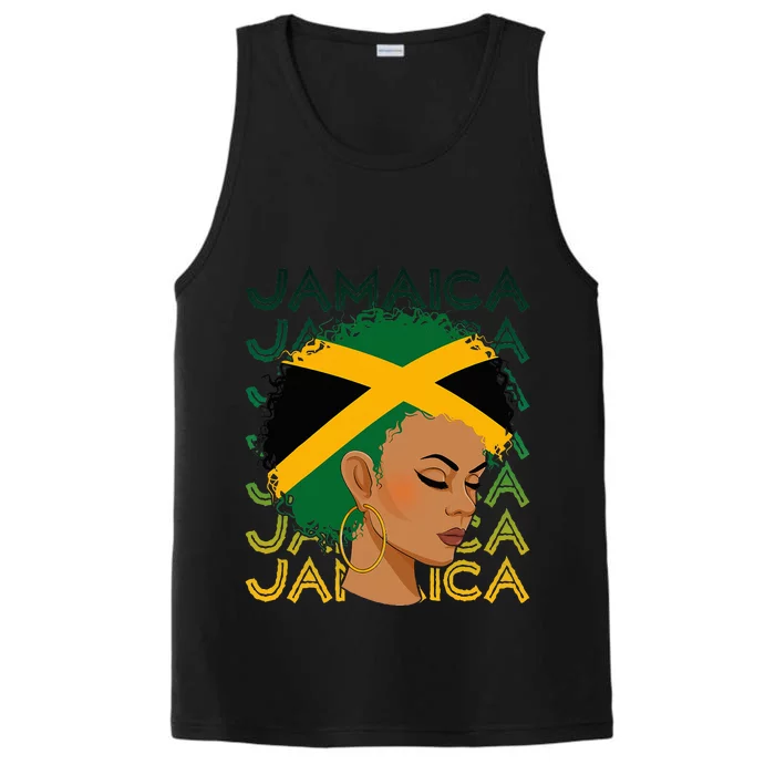 Jamaican Black Jamaica Flag Hair Performance Tank