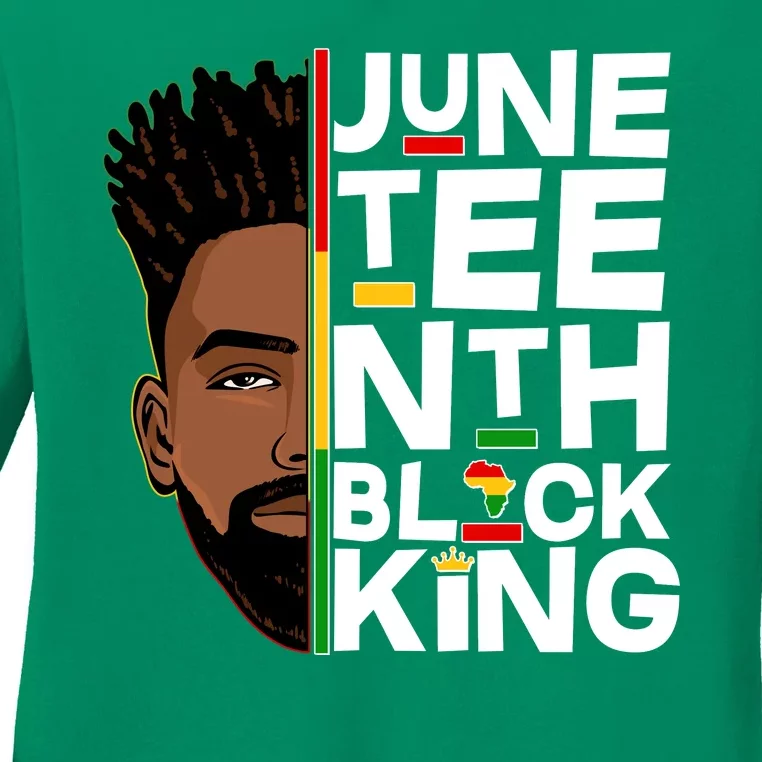 Juneteenth Black King Ladies Long Sleeve Shirt