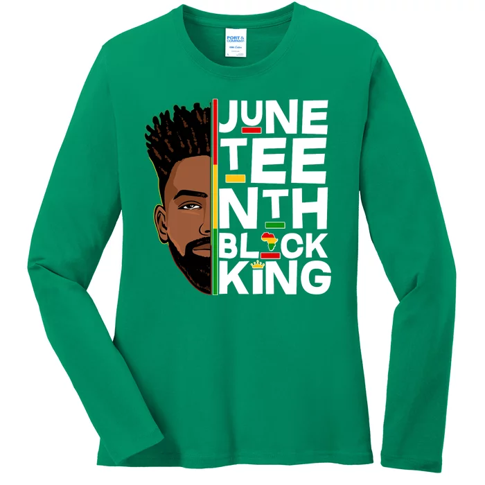 Juneteenth Black King Ladies Long Sleeve Shirt