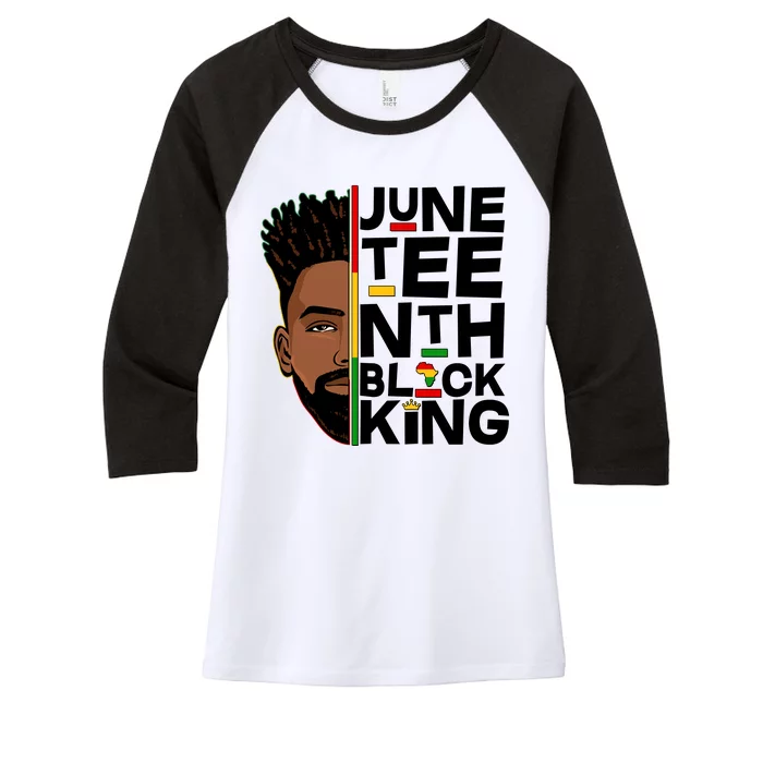 Juneteenth Black King Women's Tri-Blend 3/4-Sleeve Raglan Shirt