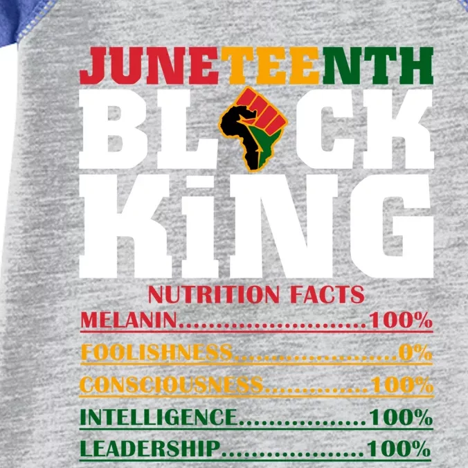 Juneteenth Black King Nutrition Facts African Black Funny Gift Infant Baby Jersey Bodysuit