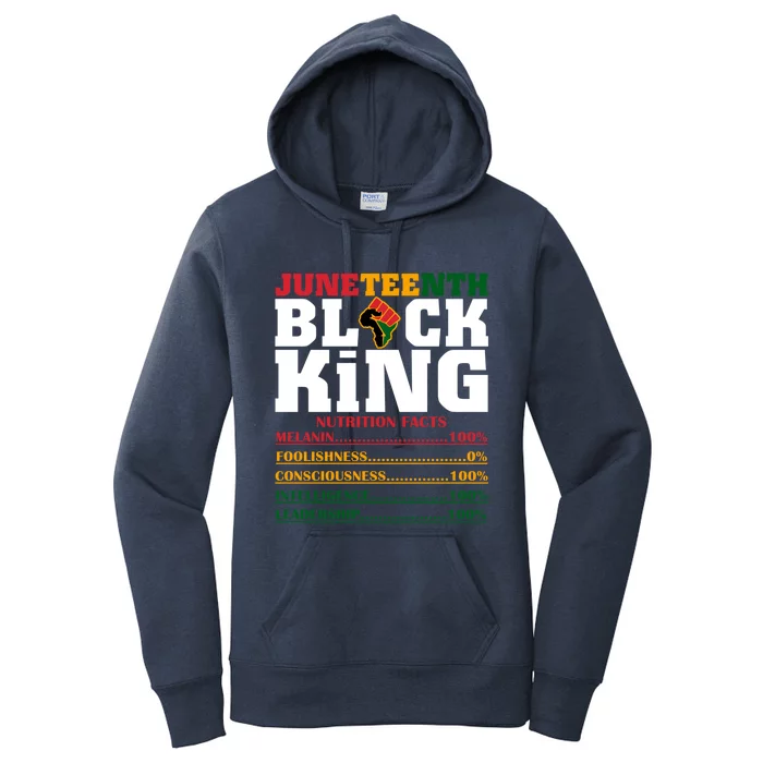 Juneteenth Black King Nutrition Facts African Black Funny Gift Women's Pullover Hoodie