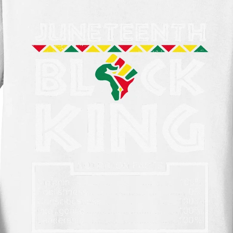 Juneteenth Black King Melanin Dad Fathers Day Father Fun Kids Long Sleeve Shirt