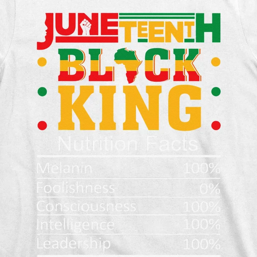 Juneteenth Black King Nutritional Facts Dad Son Fun T-Shirt