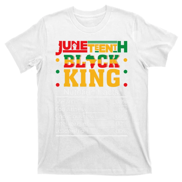 Juneteenth Black King Nutritional Facts Dad Son Fun T-Shirt