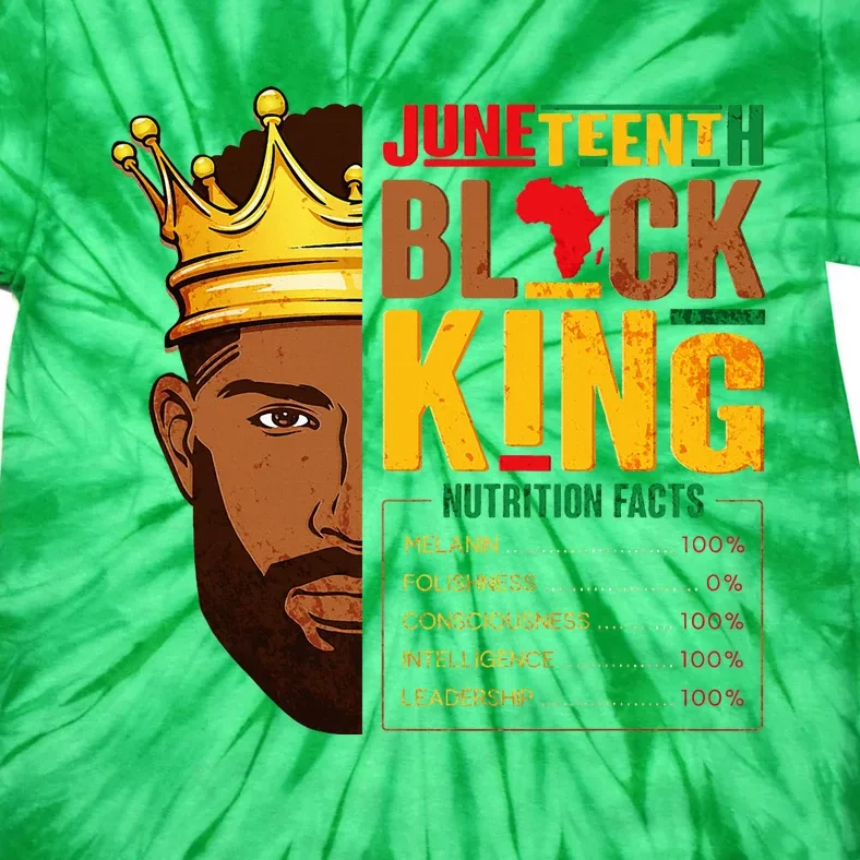 Juneteenth Black King Nutritional Facts Pride African Tie-Dye T-Shirt