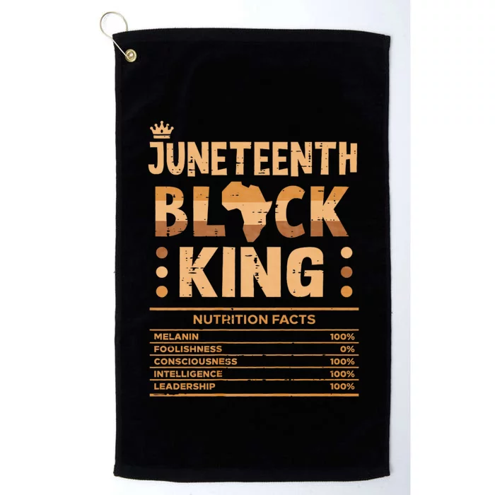 Juneteenth Black King Nutrition Facts Melanin Matching Dad Platinum Collection Golf Towel