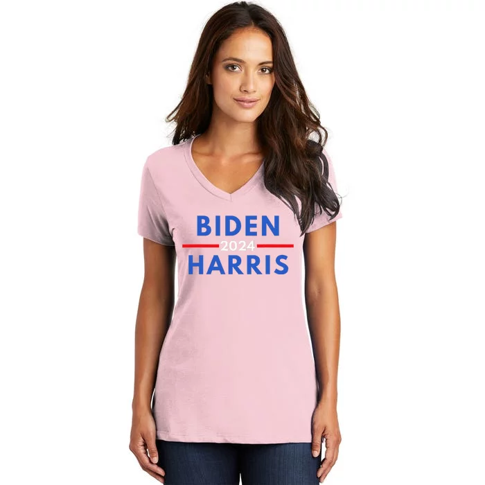 Joe Biden Kamala Harris Election 2024 Vote Blue Democrat Women's V-Neck T-Shirt