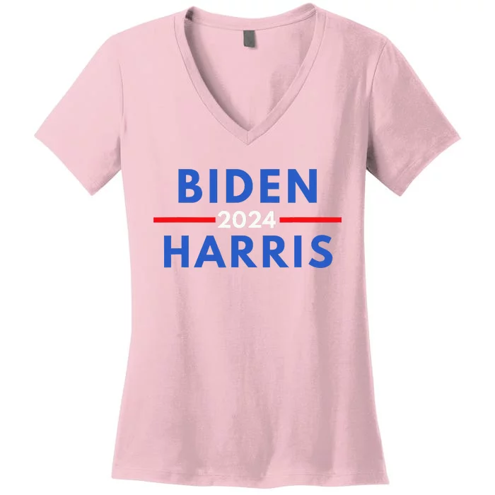 Joe Biden Kamala Harris Election 2024 Vote Blue Democrat Women's V-Neck T-Shirt