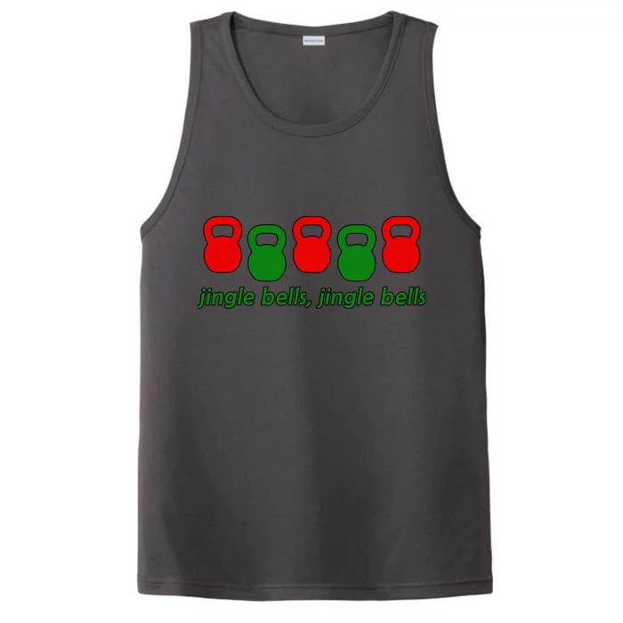 Jingle Bells Kettlebell Christmas Holiday Workout Performance Tank