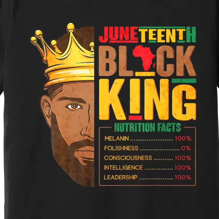 Juneteenth Black King Nutritional Facts Pride African Premium T-Shirt