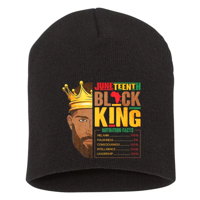 Juneteenth Black King Nutritional Facts Pride African Short Acrylic Beanie