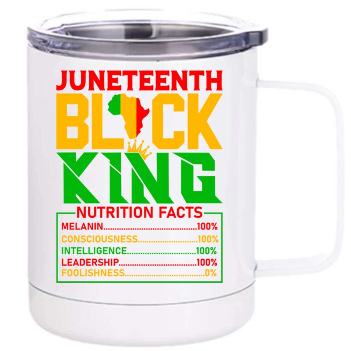 Junenth Black King Nutritional Facts Design Meaningful Gift Front & Back 12oz Stainless Steel Tumbler Cup