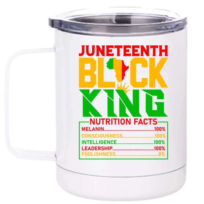 Junenth Black King Nutritional Facts Design Meaningful Gift Front & Back 12oz Stainless Steel Tumbler Cup