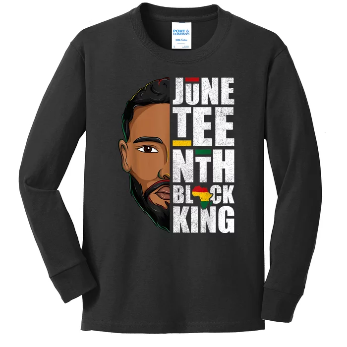 Juneteenth Black King Funny Juneteenth Black King Kids Long Sleeve Shirt