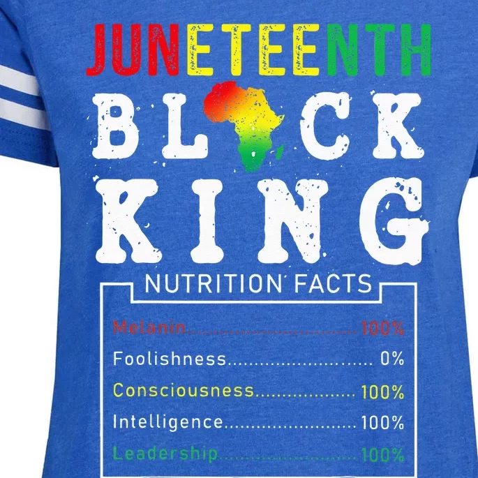 Juneteenth Black King Nutritional Facts Freedom Day Enza Ladies Jersey Football T-Shirt