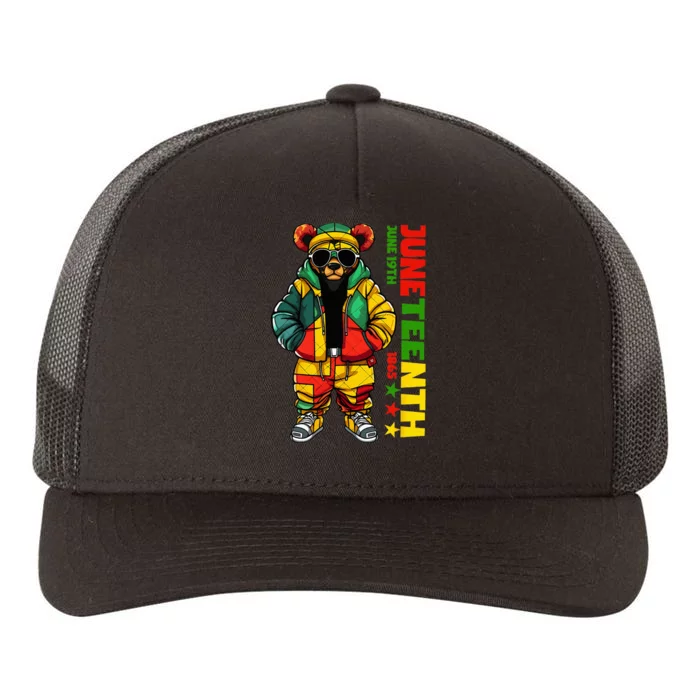 Juneteenth Black King Hip Hop Teddy Bear African American Yupoong Adult 5-Panel Trucker Hat