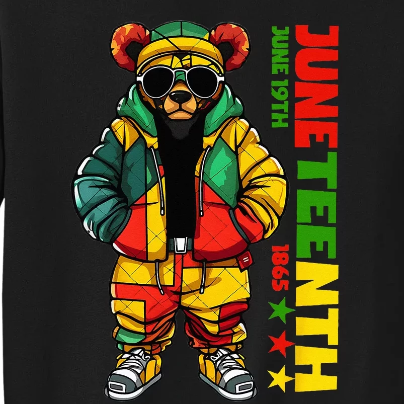 Juneteenth Black King Hip Hop Teddy Bear African American Tall Sweatshirt