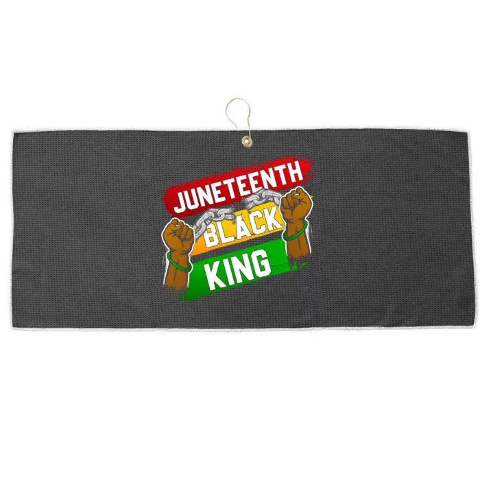 Juneteenth Black King Celebration Graphic Large Microfiber Waffle Golf Towel