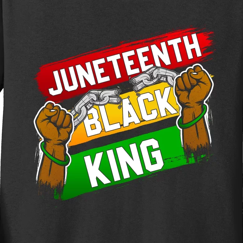 Juneteenth Black King Celebration Graphic Kids Long Sleeve Shirt