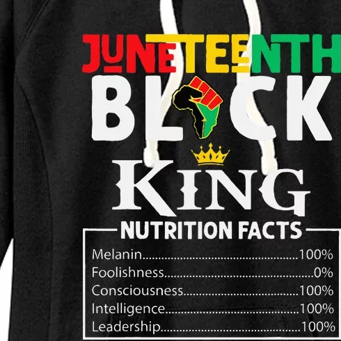 Juneteenth Black King Nutritional Facts Freedom Day Women's Fleece Hoodie