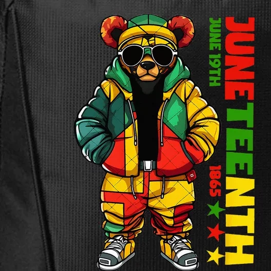 Juneteenth Black King Hip Hop Teddy Bear African American City Backpack