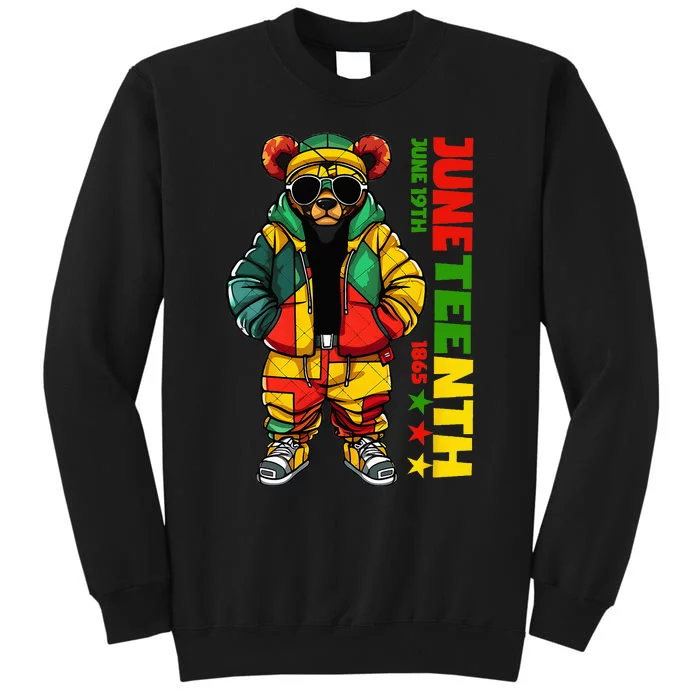 Juneteenth Black King Hip Hop Teddy Bear African American Tall Sweatshirt