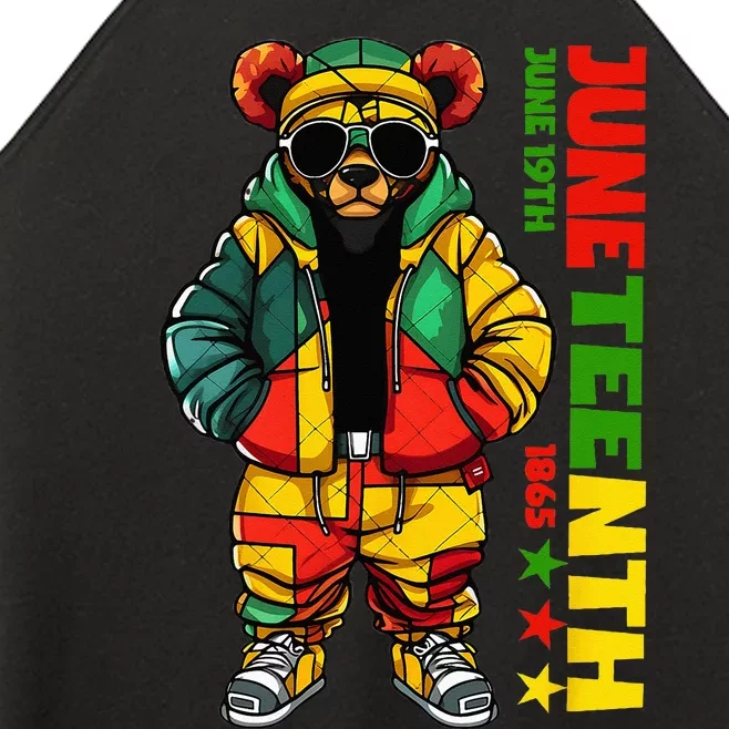 Juneteenth Black King Hip Hop Teddy Bear African American Women’s Perfect Tri Rocker Tank